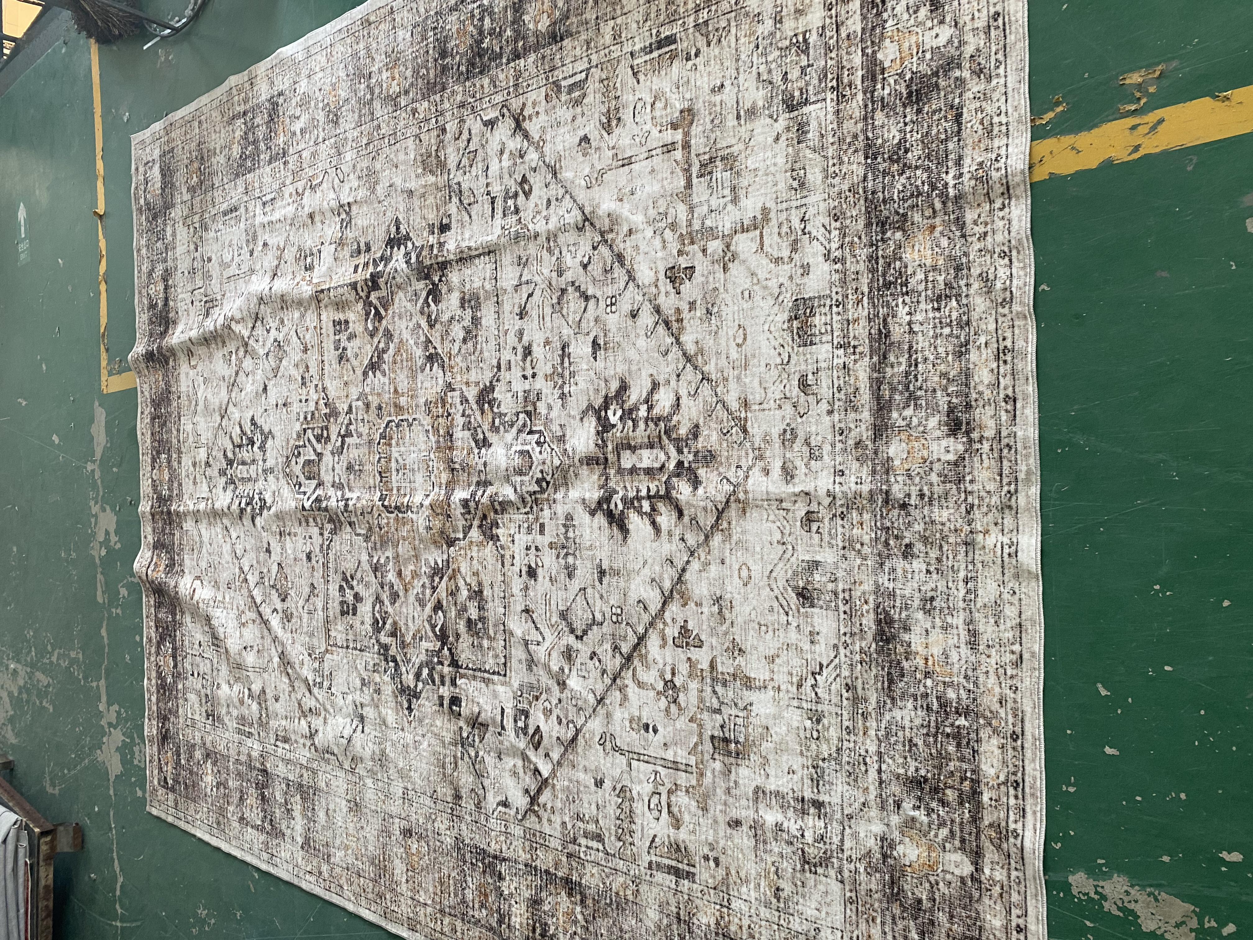 Low pile area rug material surface