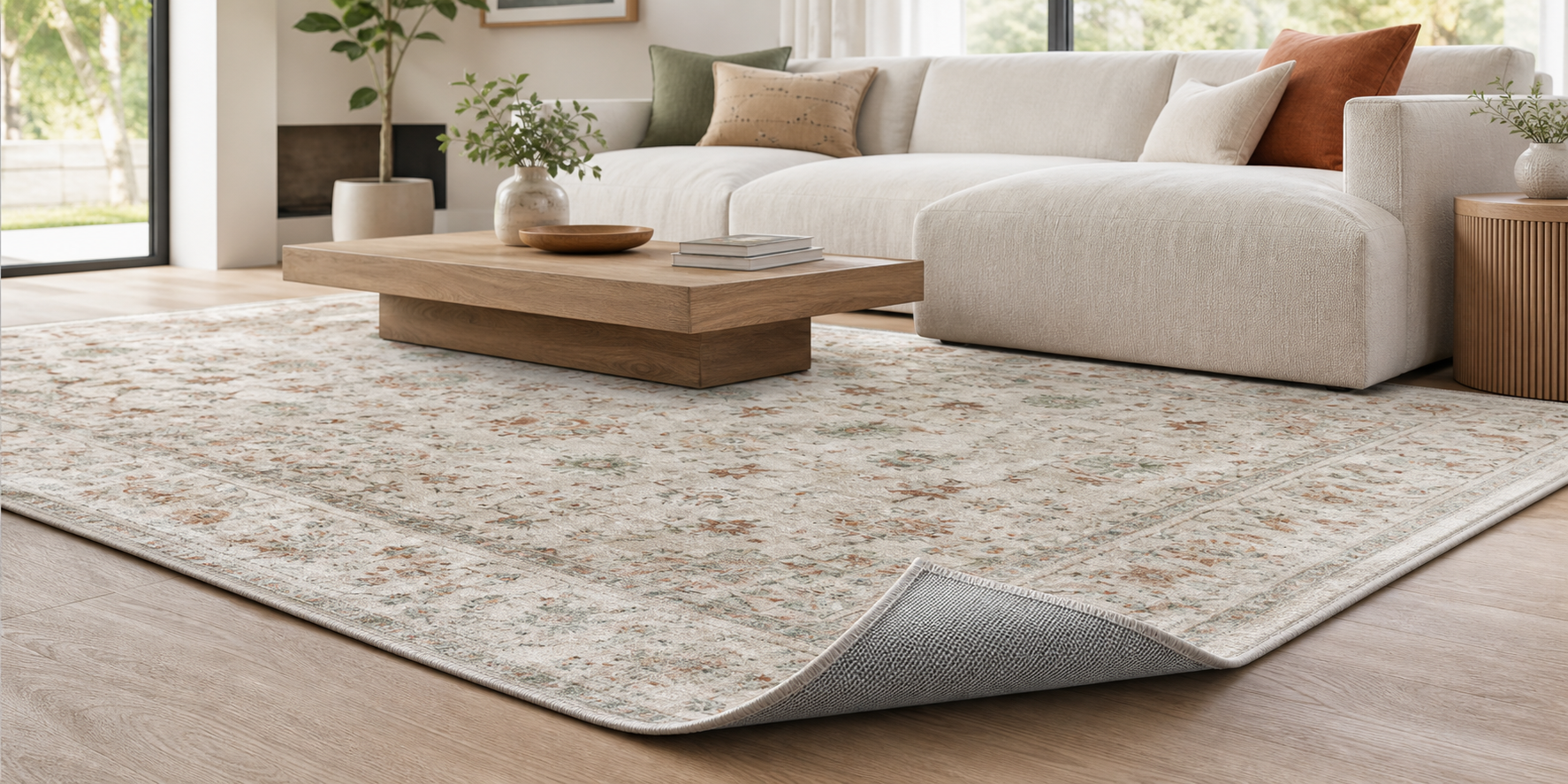 Washable low-pile area rug scene for wholesale buyers